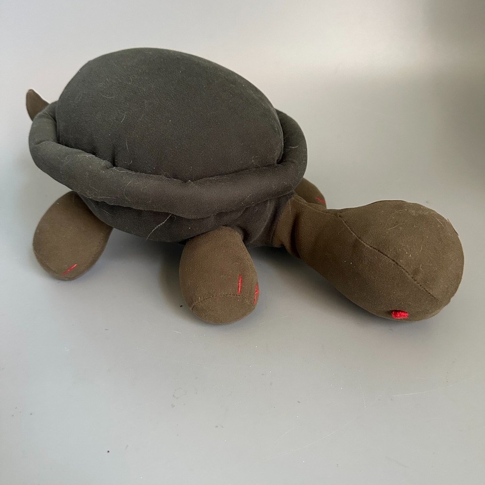 Vintage Gap Plush Turtle Stuffed Animal Canvas Olive Green Brown RN 54023
